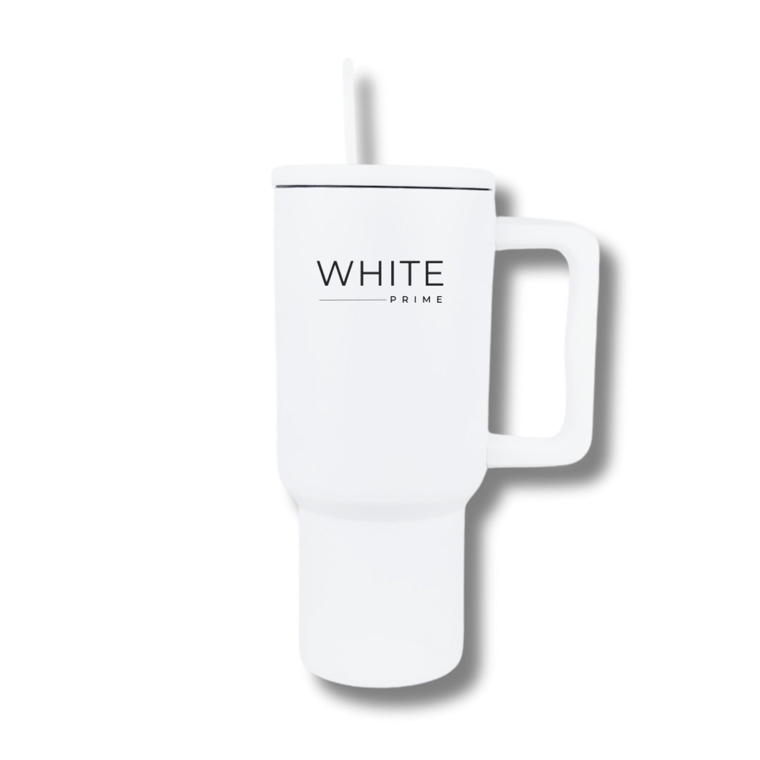 Tumbler 30 oz – Stainless Steel Cup with Handle and Lid | White Prime | R26H
