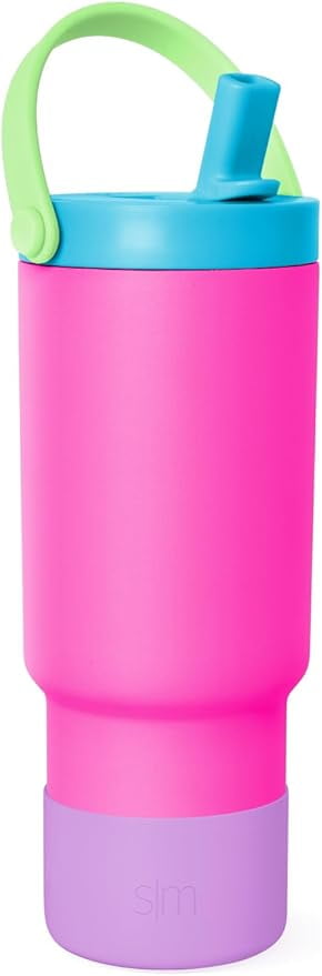 Simple Modern 24 fl oz Insulated Stainless Steel Trek Pivot Tumbler with Straw Lid and Top Handle|Seaside Blue | 9JCA
