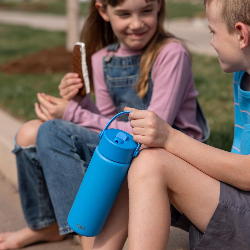 Simple Modern 18 fl oz Insulated Stainless Steel Summit Wide Mouth Water Bottle with Handle and Straw Lid|Black and White Checkmate | 73Y9