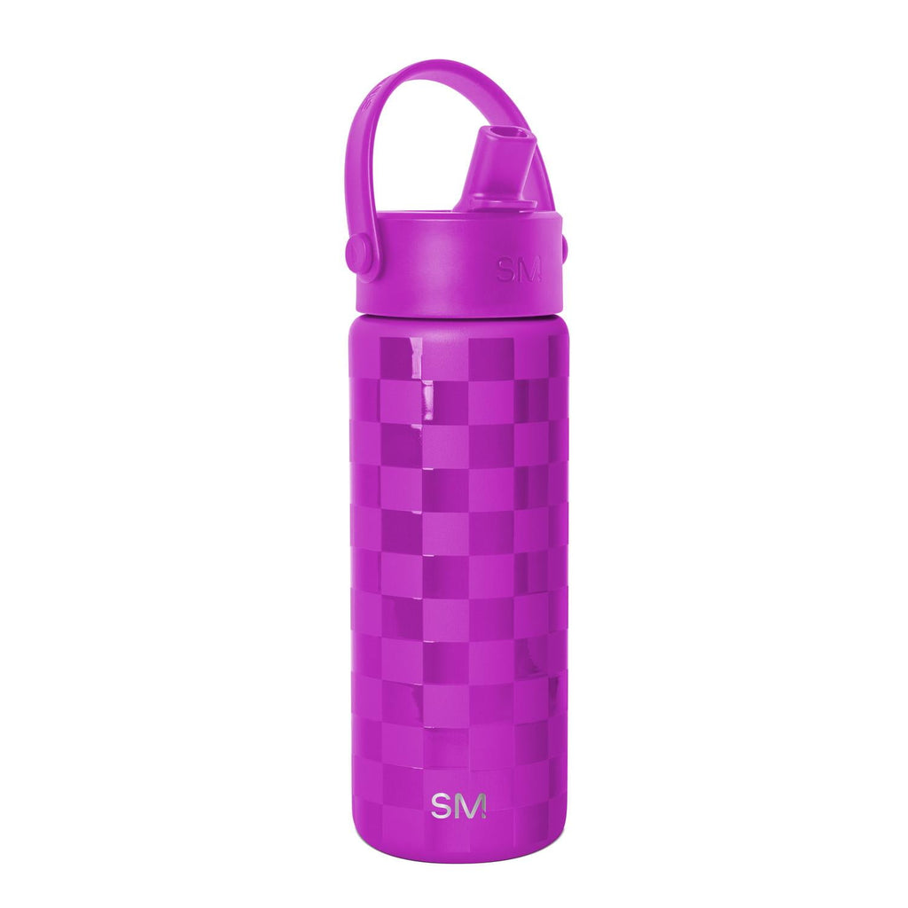 Simple Modern 18 fl oz Insulated Stainless Steel Summit Wide Mouth Water Bottle with Handle and Straw Lid|Black and White Checkmate | 73Y9