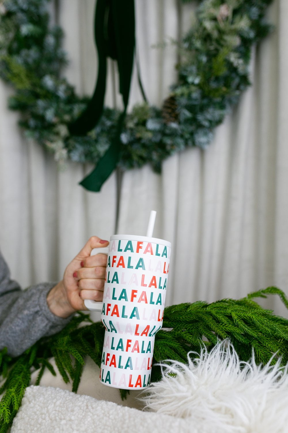 Simple Modern 30 fl oz Insulated Stainless Steel Trek Tumbler with Straw Lid | Seaglass Sage and Cream Checkmate | P40Y