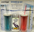 Contigo Shake &amp; Go Plastic Tumblers - Set of 3 (Pink Blue &amp; Clear) | GATZ