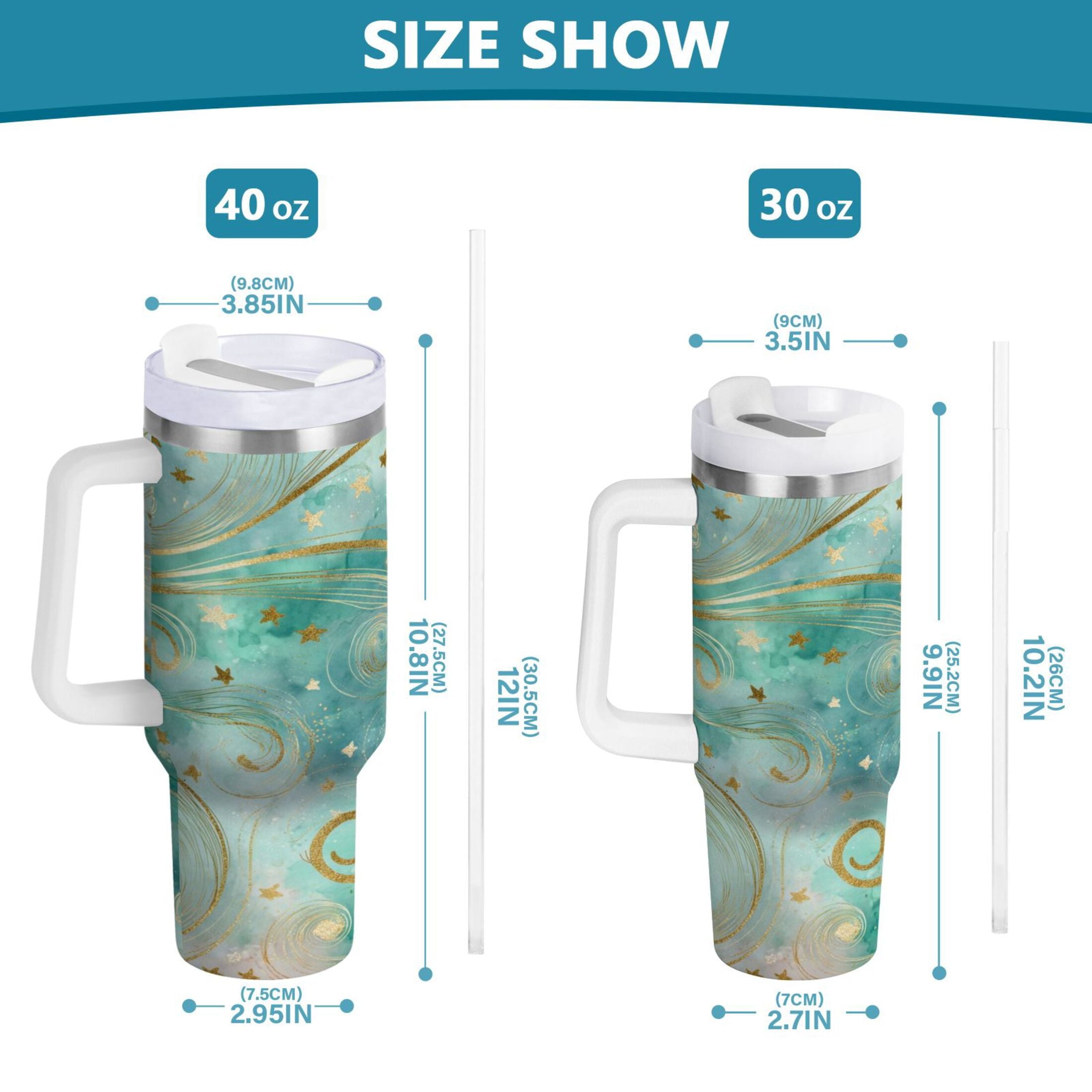 30 oz Insulated Stainless Steel Tumbler Double Wall Stainless Steel Tumbler with 2-Way Drinking Beautiful Swirling Lines | J3BV