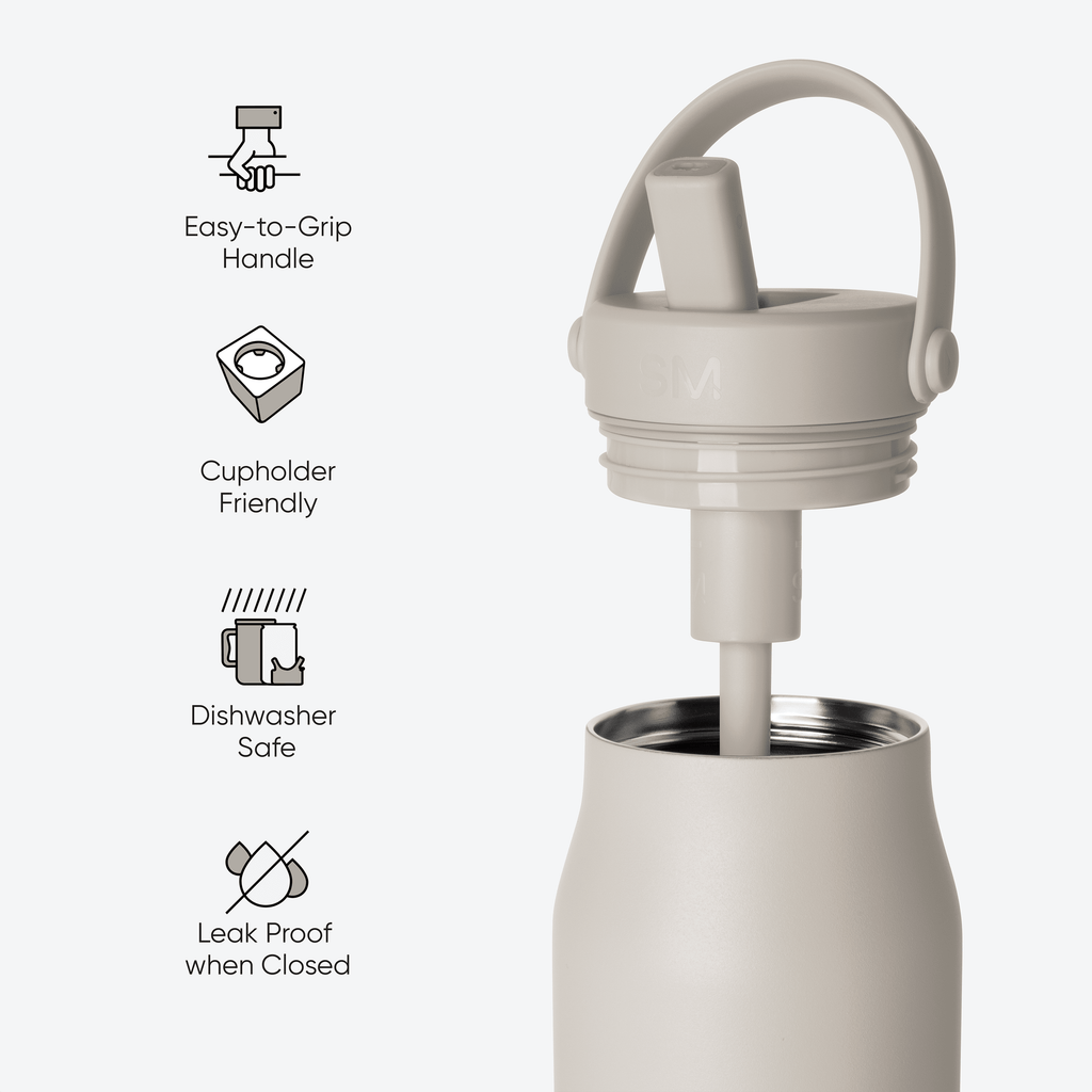 Simple Modern 34 fl oz Insulated Stainless Steel Mesa Wide Mouth Water Bottle with Handle and Push Button Straw Lid | Mystifying Blue Checkmate | 38AM