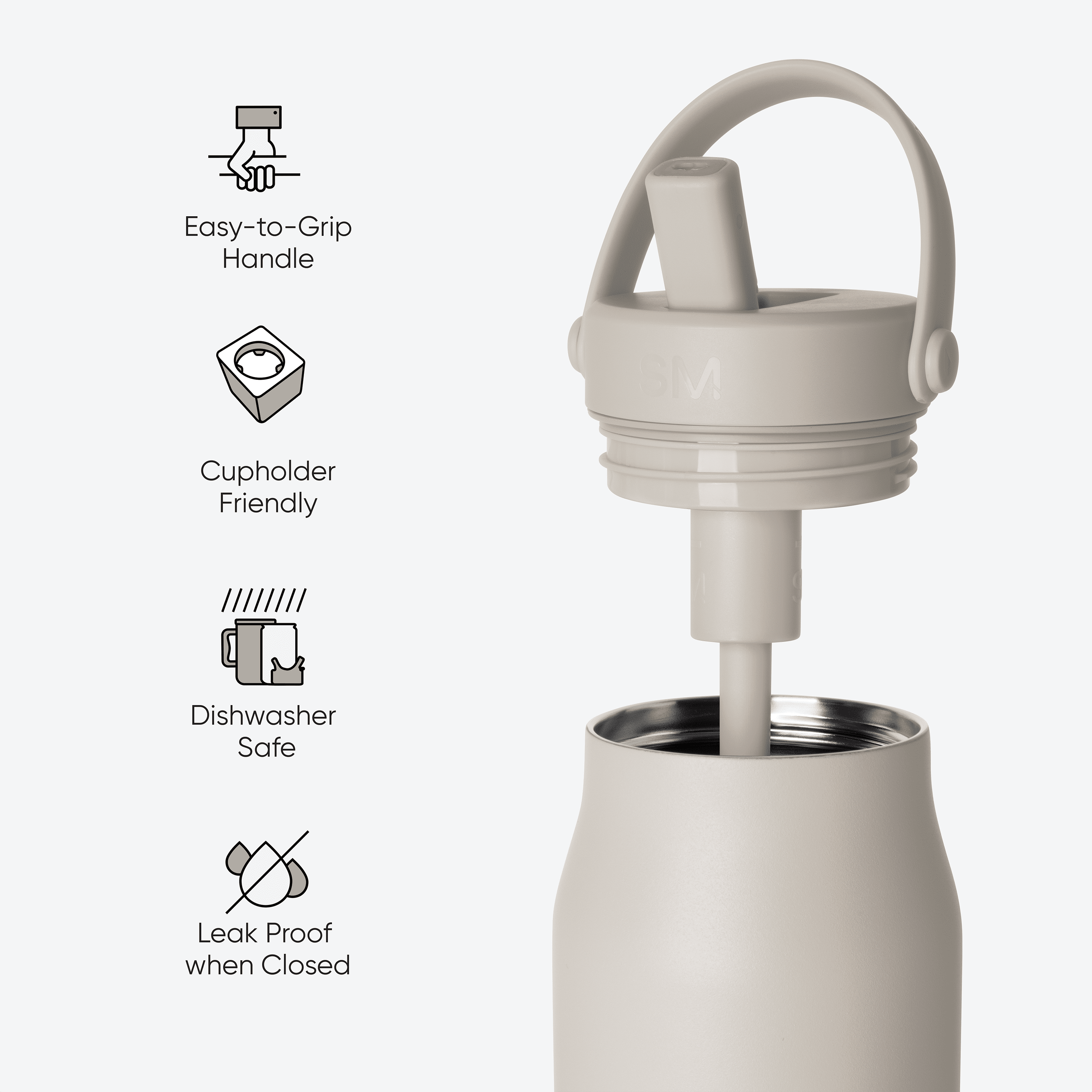 Simple Modern 34 fl oz Insulated Stainless Steel Mesa Wide Mouth Water Bottle with Handle and Push Button Straw Lid | Mystifying Blue Checkmate | 38AM