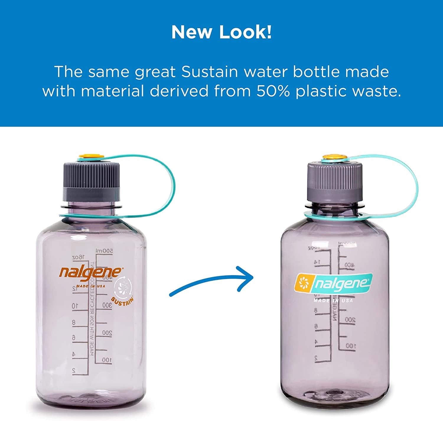 Nalgene Sustain 16 oz. Narrow Mouth Water Bottle - Cornflower Blue | 7G3R