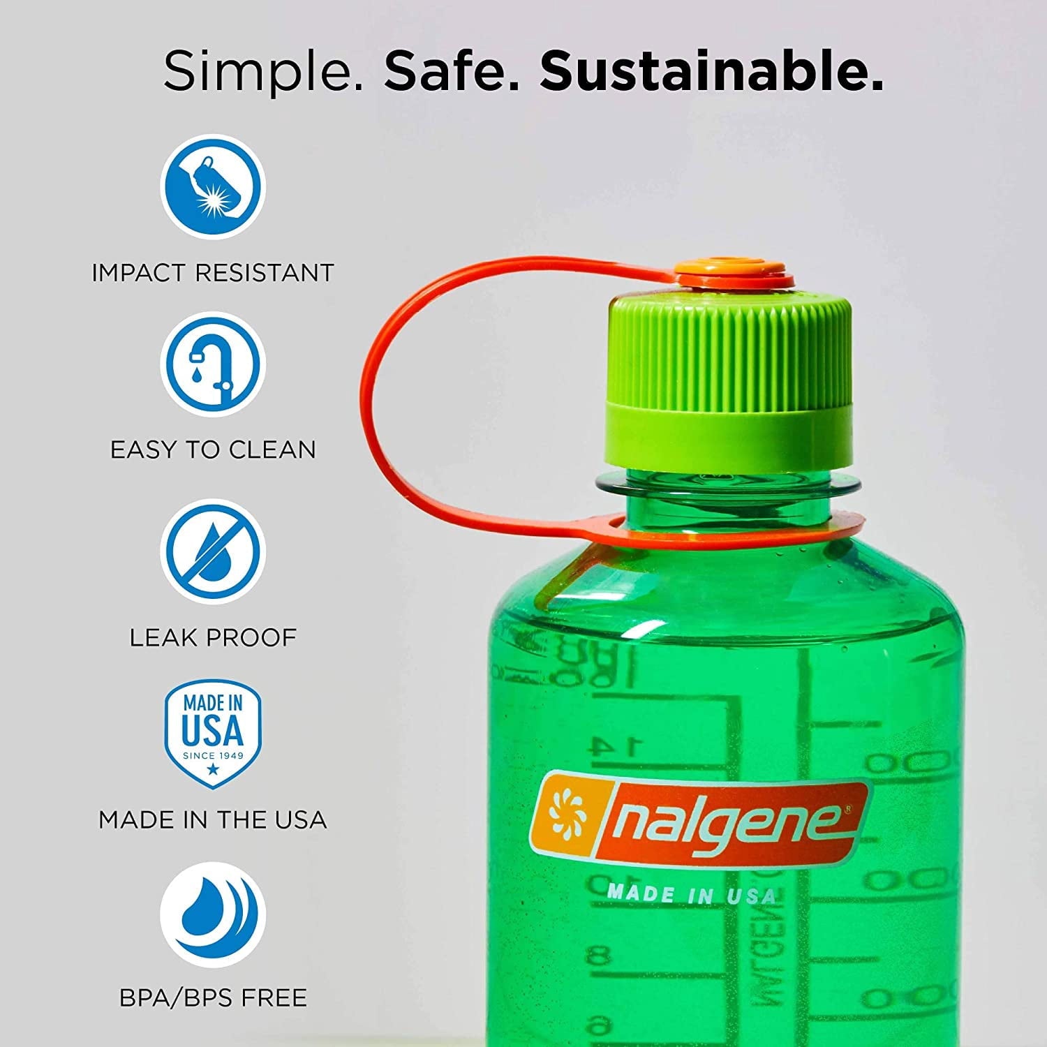 Nalgene Sustain 16 oz. Narrow Mouth Water Bottle - Cornflower Blue | 7G3R