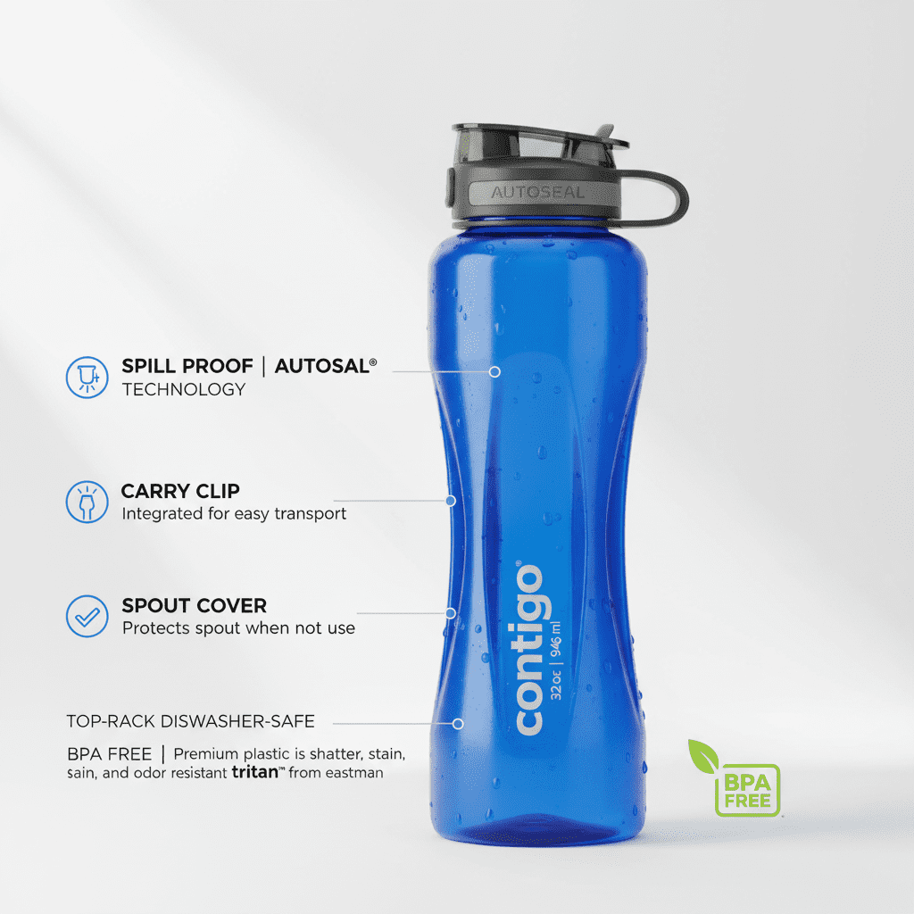Contigo 32oz AutoSeal Fit Water Bottle 2-Pack Sangria Juniper New Damaged Box | F2MX