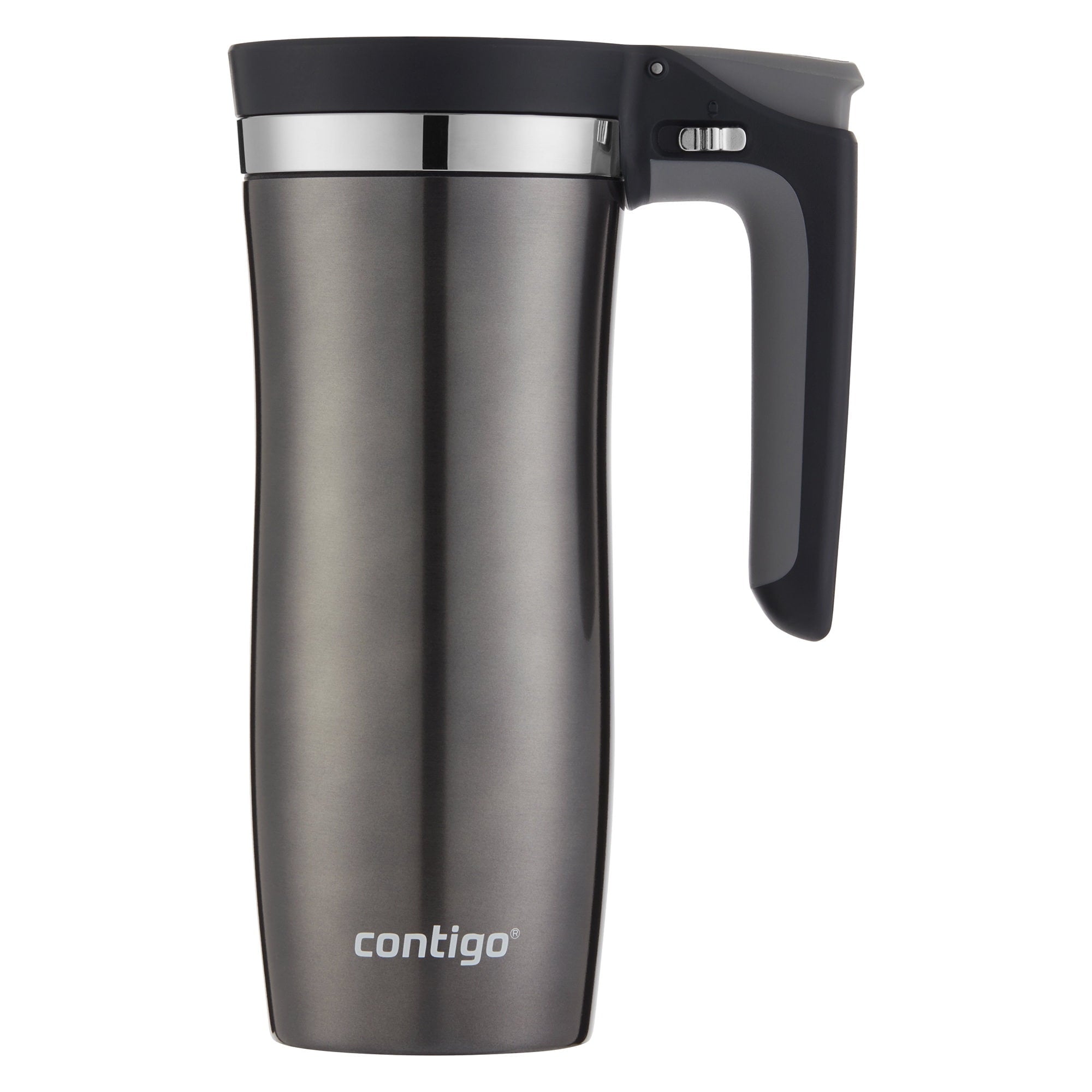 Contigo Autoseal Vacuum Insulated 16 Ounce Stainless Steel Gunmetal Travel Mug with Easy Lid | O37M