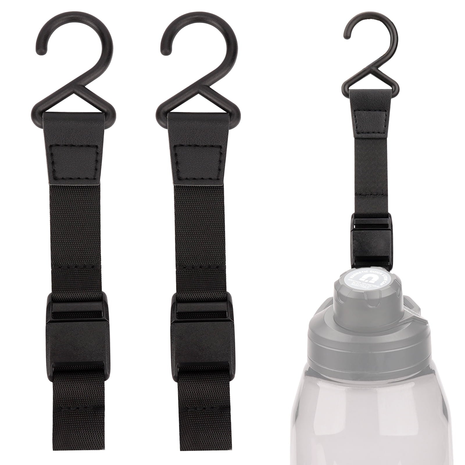 Linkidea 2 Pack Fence Hooks for Sport Water Bottle, Compatible with CamelBak Chute Mag Steel/Tritan 20/24/25/32/40/50oz, S Shaped Hook Hanger Magnetic Buckle for Outdoor Sports Camping | G7WR