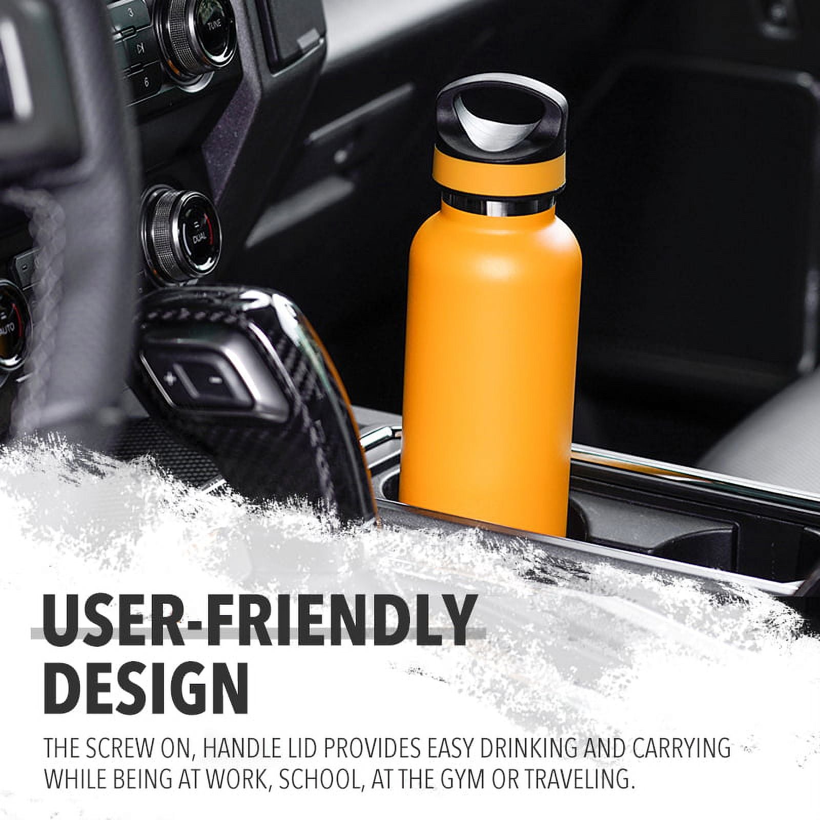 LIFE'S EASY 20 oz. Sports Insulated Water Bottle with Lid. Stainless Steel Vacuum Double Wall Thermo for Modern Hot and Cold Drinks, Simple Metal Hydro Canteen for Travel Men and Women (White) | IJQI