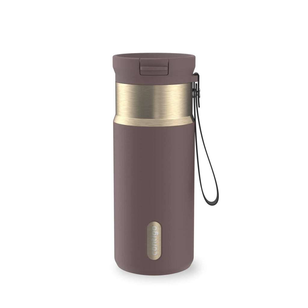 Contigo SnapSeal 16 oz Leakproof Stainless Steel Water Bottle with Carrying Strap | Z36N