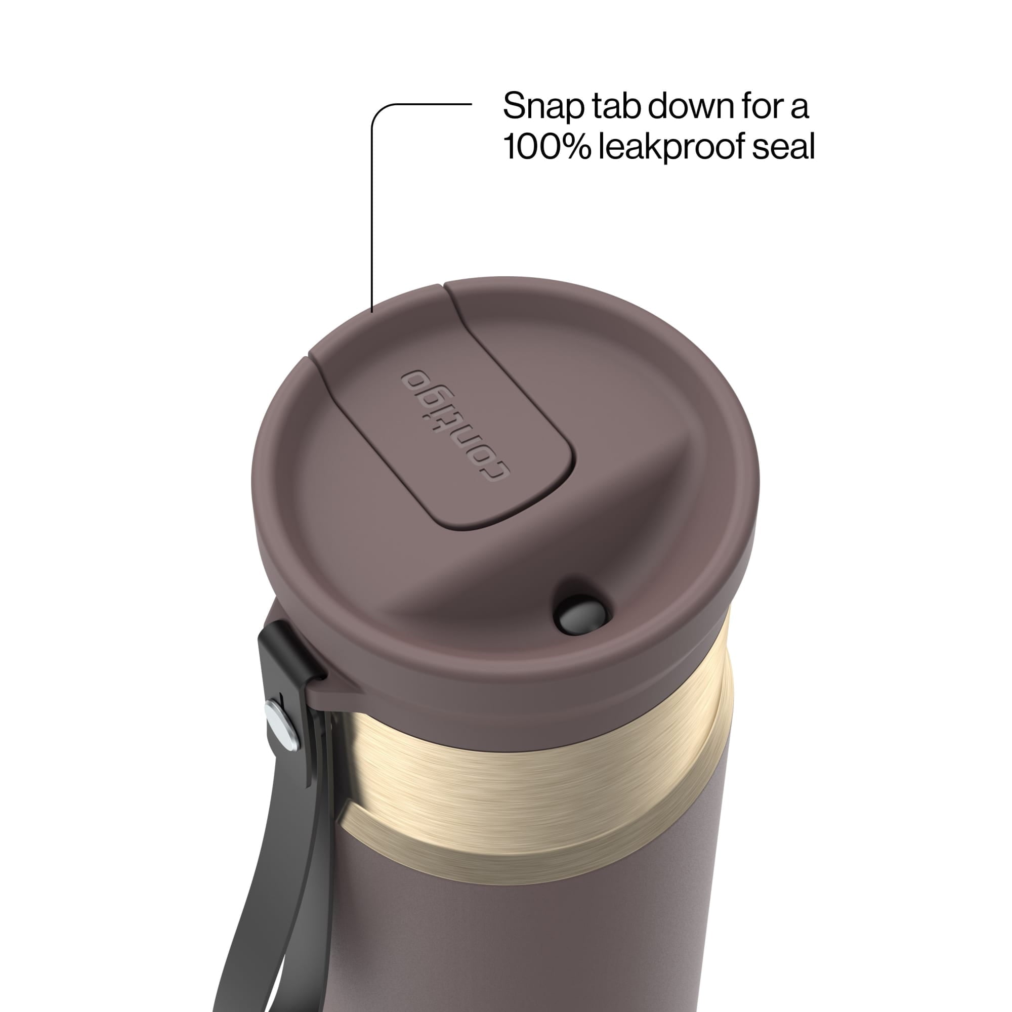 Contigo SnapSeal 16 oz Leakproof Stainless Steel Water Bottle with Carrying Strap | Z36N