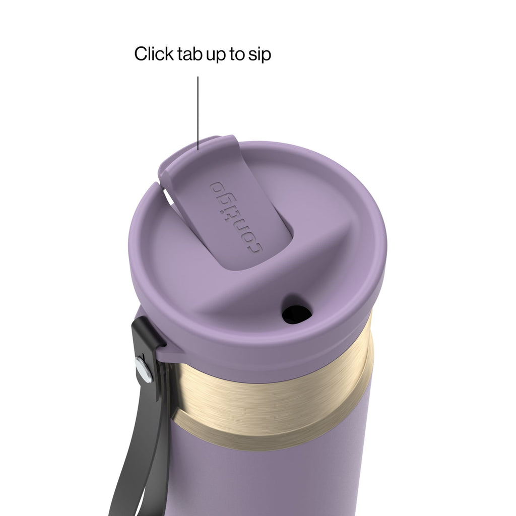 Contigo SnapSeal 16 oz Leakproof Stainless Steel Water Bottle with Carrying Strap | Z36N