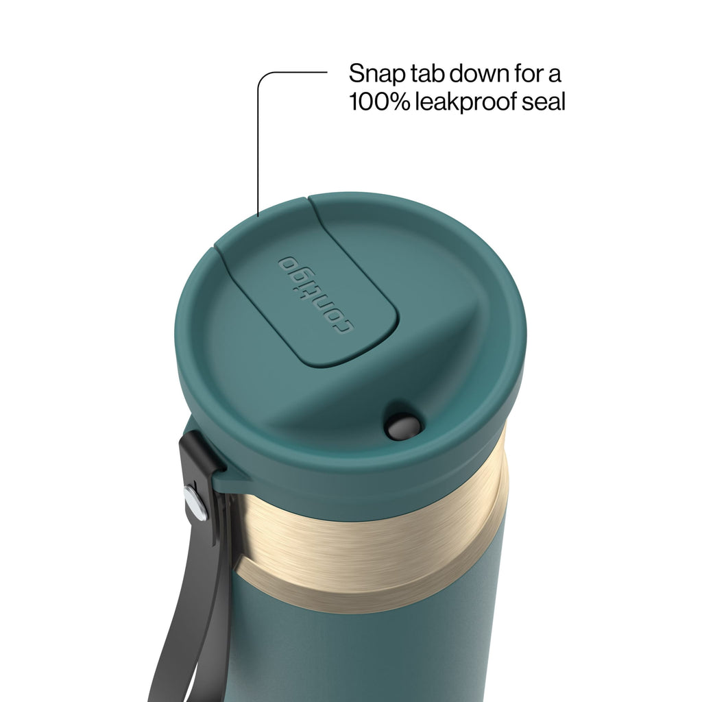 Contigo SnapSeal 16 oz Leakproof Stainless Steel Water Bottle with Carrying Strap | Z36N