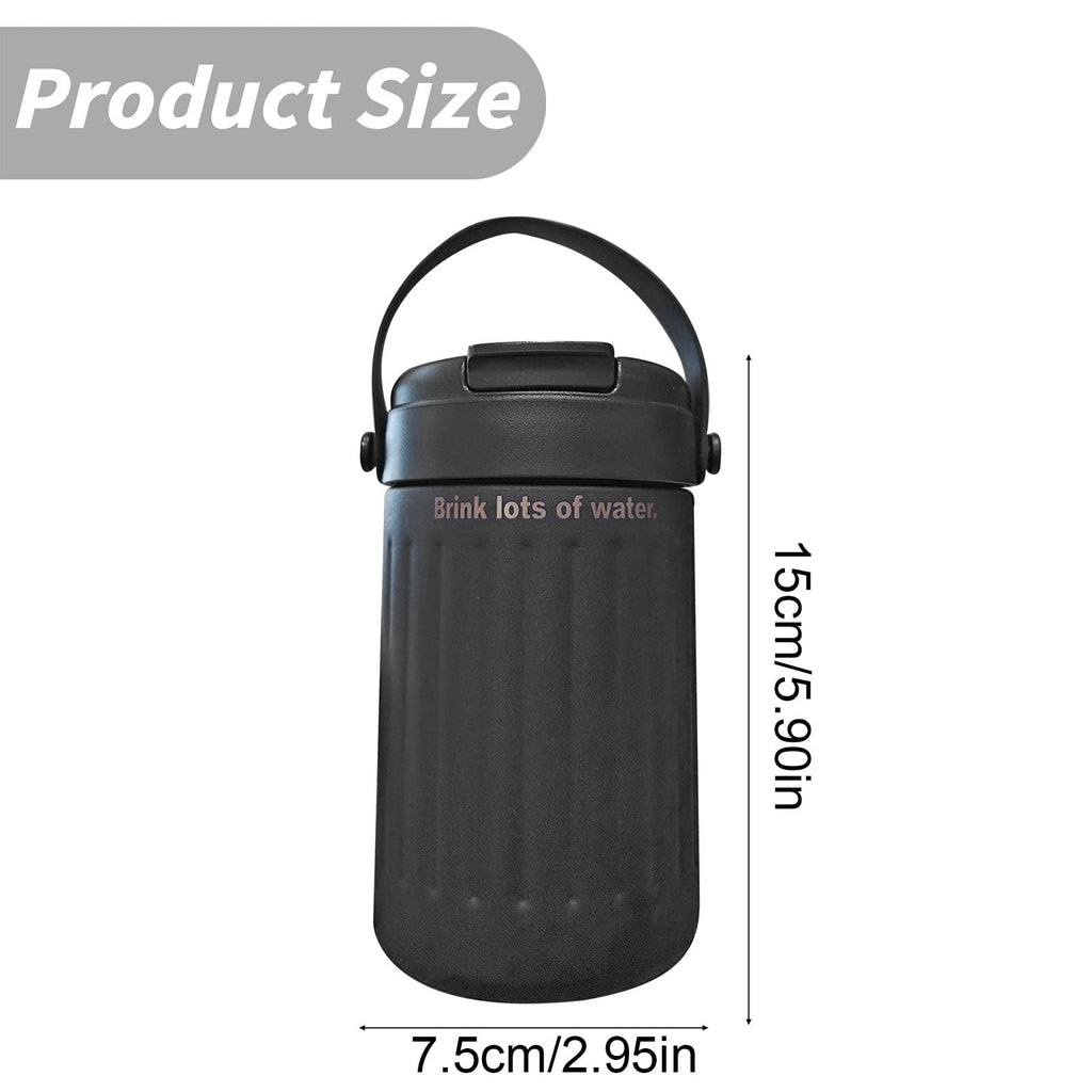 BinKFF Simple Modern Travel Coffee Mug, Insulated Coffee Tumblers with Lid, Double Walled Iced Travel Coffee Mug for Woman and Man Stainless Steel Tumbler with Handle | 43AB