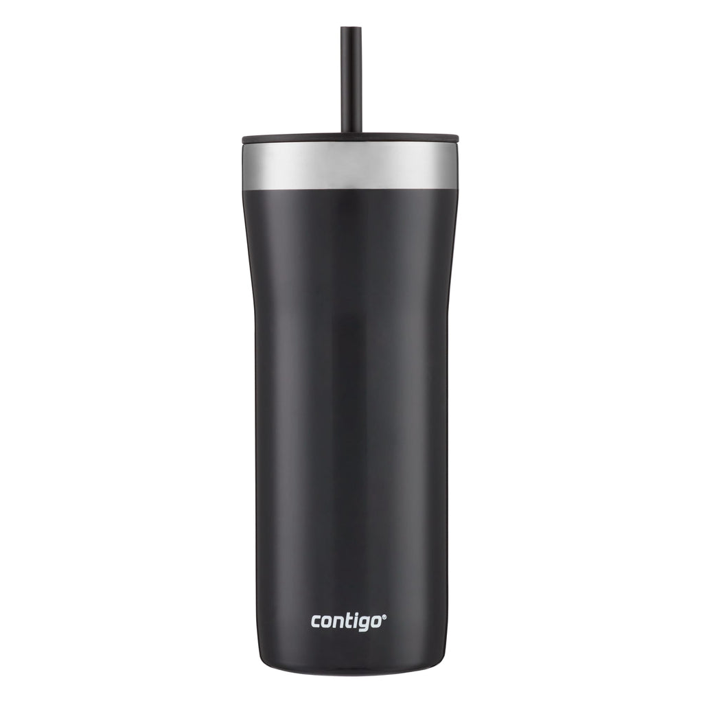 Contigo Streeterville Stainless Steel Tumbler with Plastic Straw and Splash-Proof Lid, Licorice, 32 fl. oz | CGGX