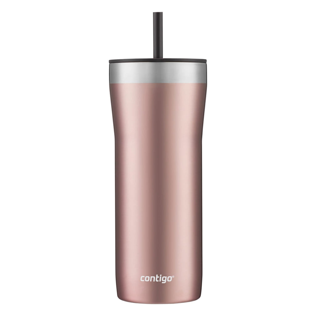 Contigo Streeterville Stainless Steel Tumbler with Plastic Straw and Splash-Proof Lid, Licorice, 32 fl. oz | CGGX