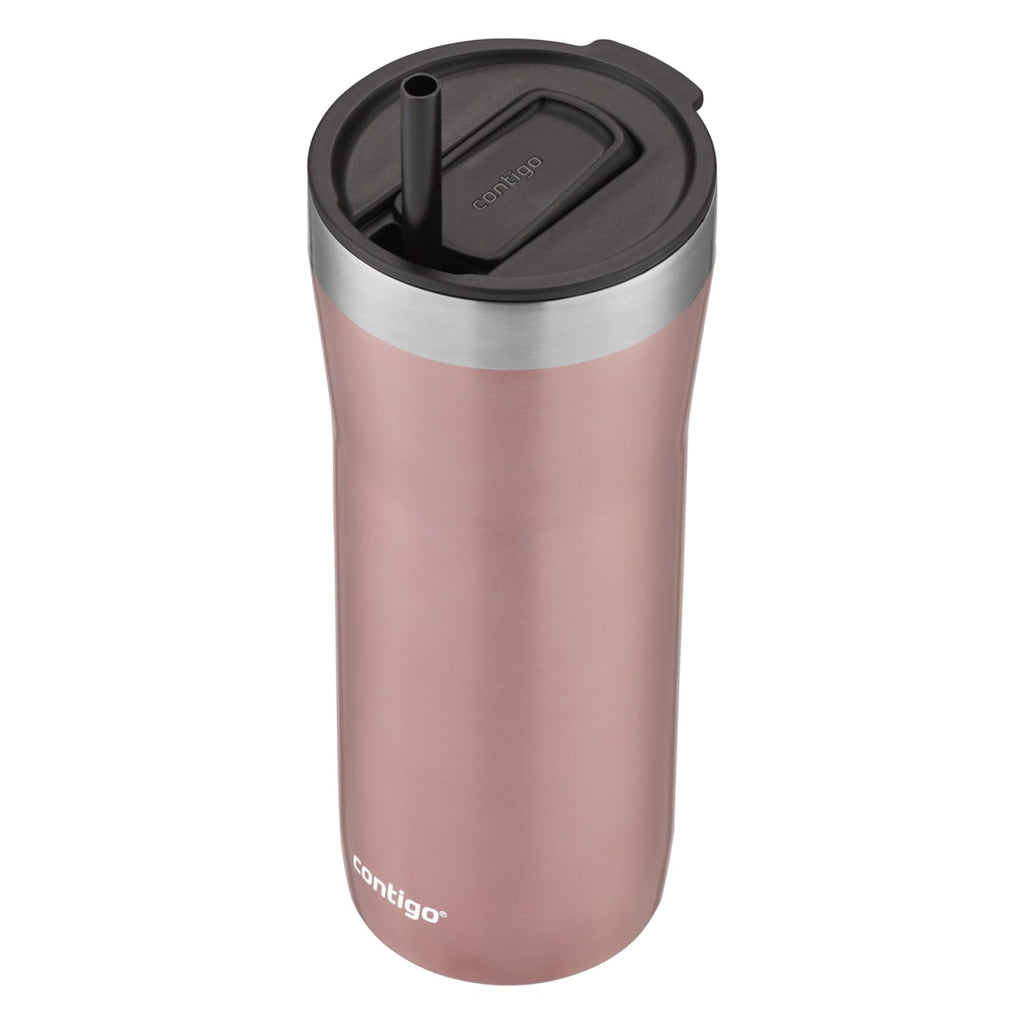 Contigo Streeterville Stainless Steel Tumbler with Plastic Straw and Splash-Proof Lid, Licorice, 32 fl. oz | CGGX