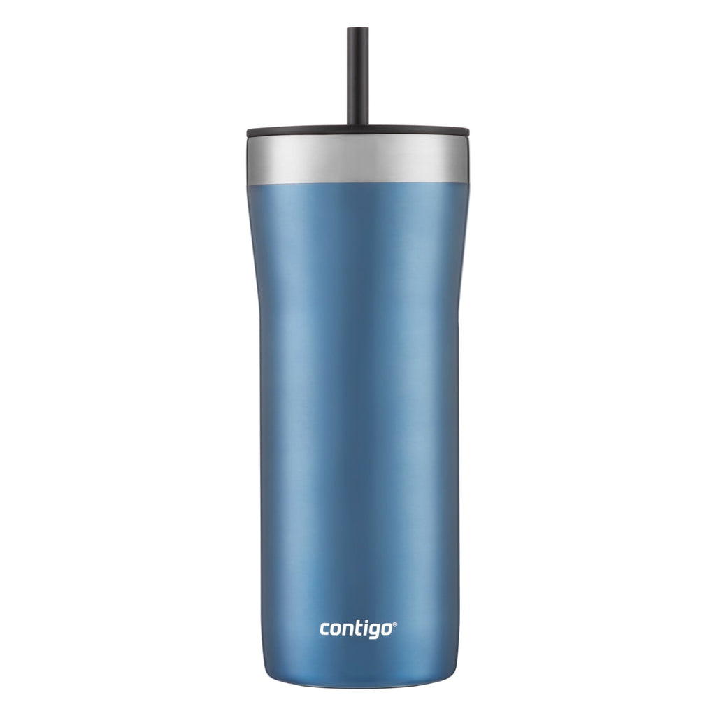 Contigo Streeterville Stainless Steel Tumbler with Plastic Straw and Splash-Proof Lid, Licorice, 32 fl. oz | CGGX