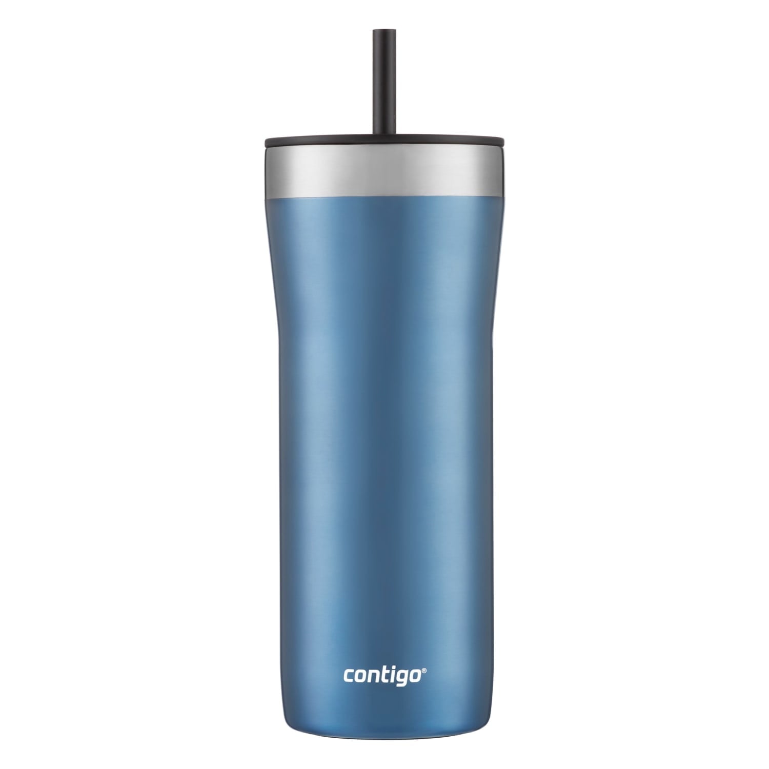 Contigo Streeterville Stainless Steel Tumbler with Plastic Straw and Splash-Proof Lid, Licorice, 32 fl. oz | CGGX
