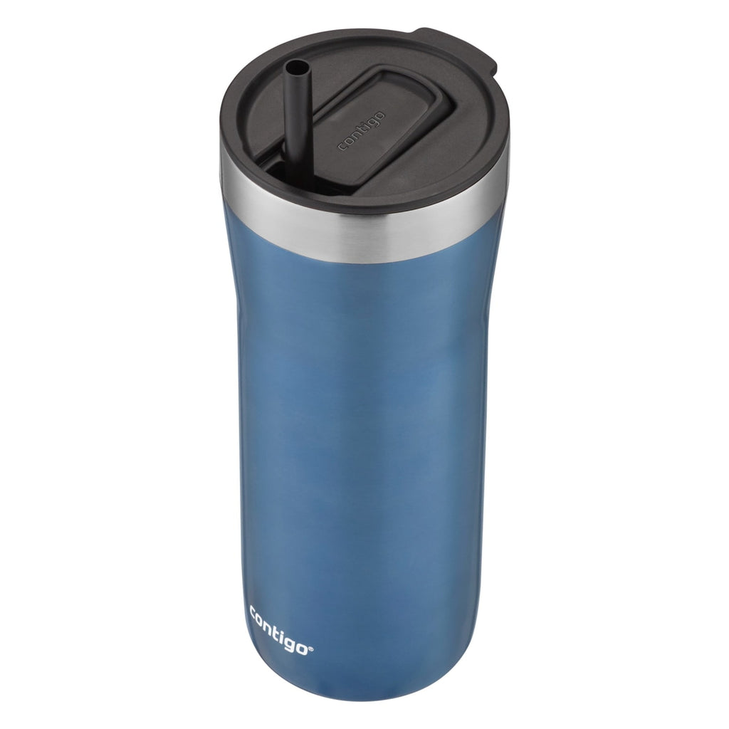 Contigo Streeterville Stainless Steel Tumbler with Plastic Straw and Splash-Proof Lid, Licorice, 32 fl. oz | CGGX