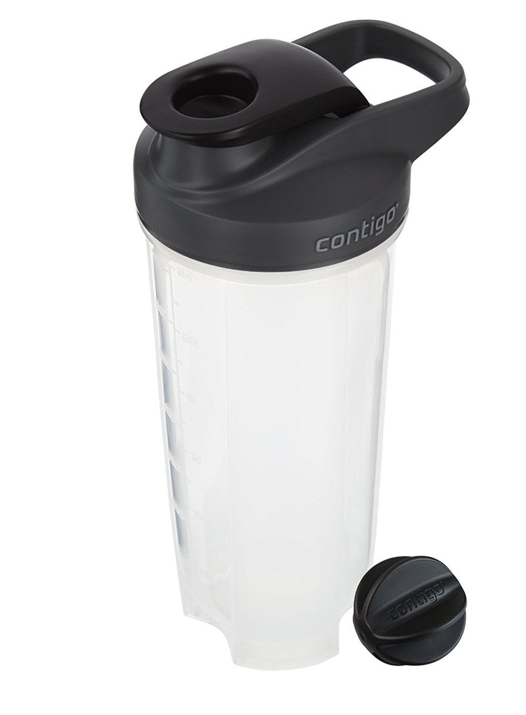 Contigo Shake &amp; Go Fit 28 oz Black and Clear Shaker Bottle with Flip-Top and Wide Mouth Lid | 8OIP