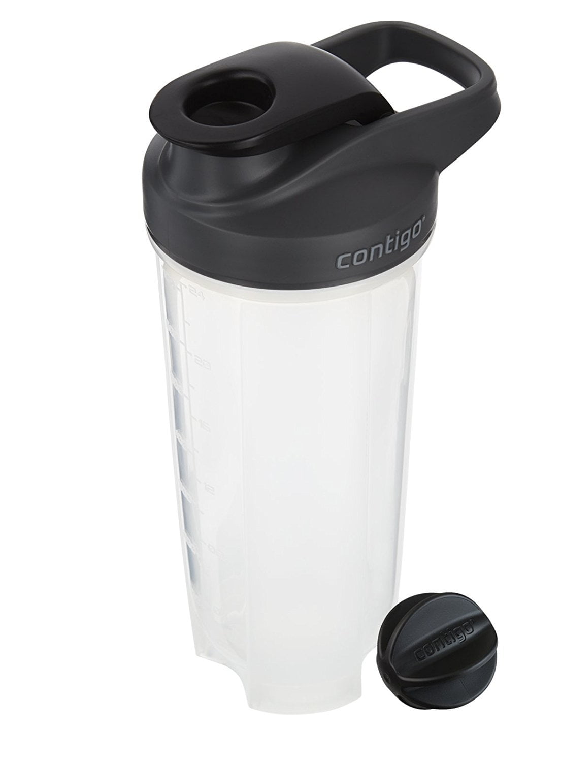 Contigo Shake &amp; Go Fit 28 oz Black and Clear Shaker Bottle with Flip-Top and Wide Mouth Lid | 8OIP
