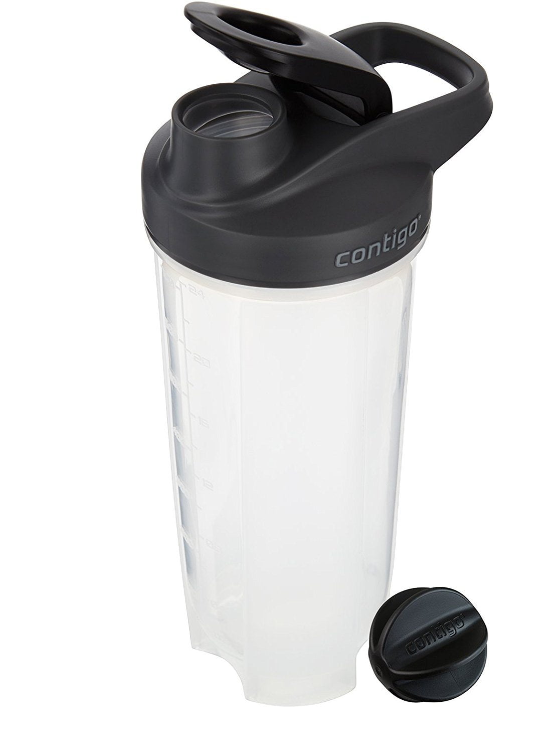Contigo Shake &amp; Go Fit 28 oz Black and Clear Shaker Bottle with Flip-Top and Wide Mouth Lid | 8OIP