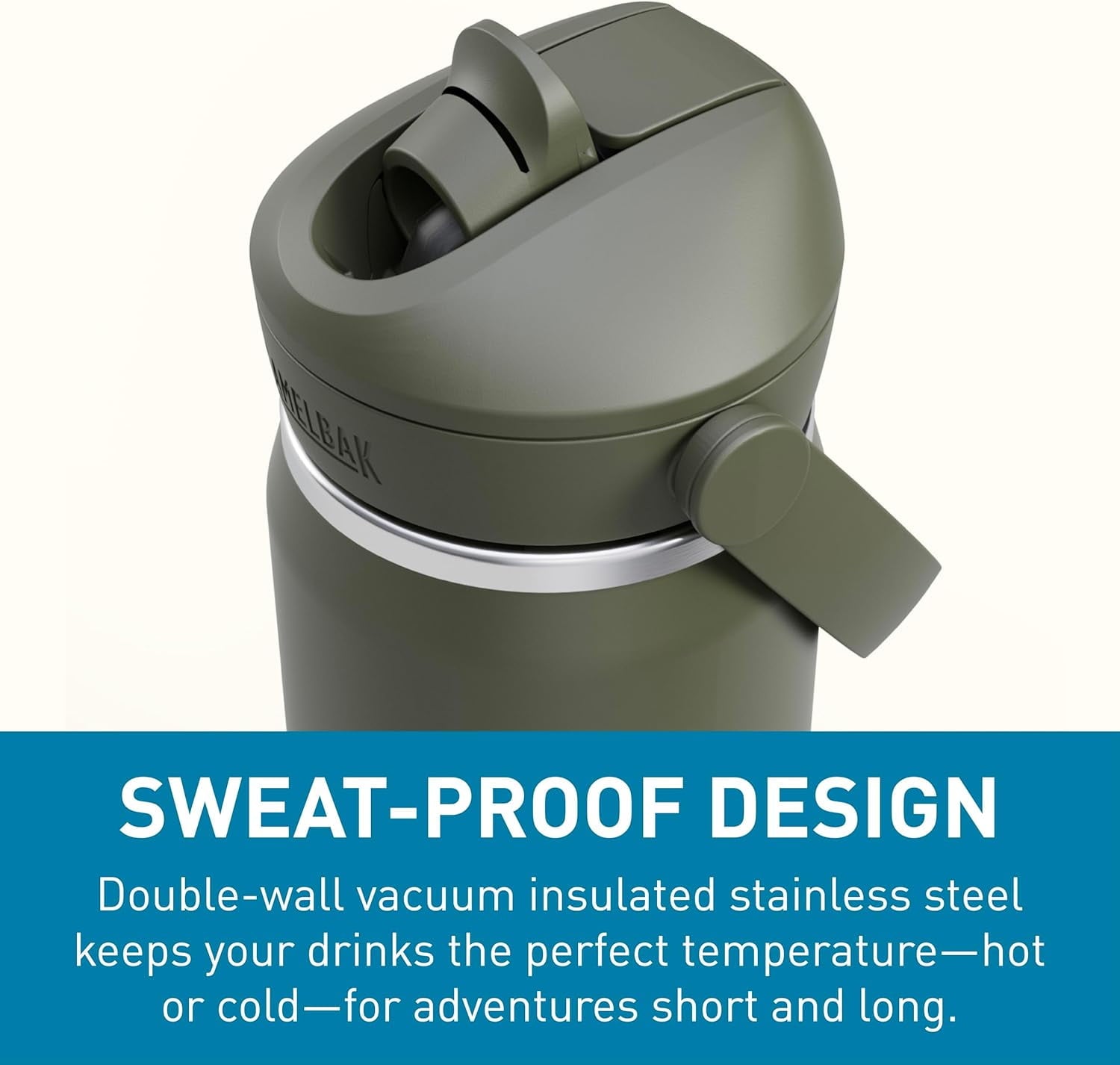 CamelBak Thrive™ Flip Straw Insulated Stainless Steel Water Bottle, 20oz, Moss | EP1V