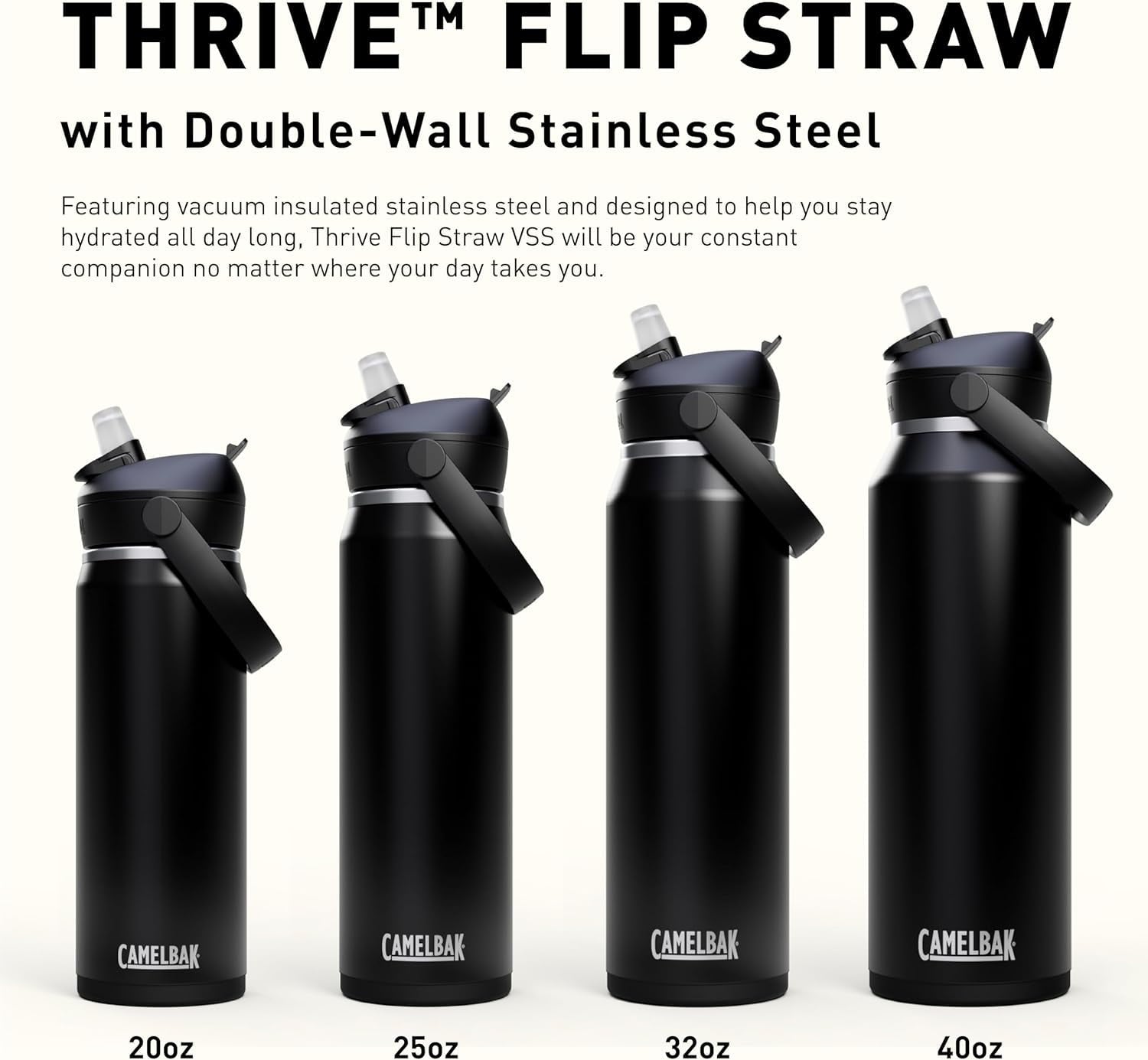 CamelBak Thrive™ Flip Straw Insulated Stainless Steel Water Bottle, 20oz, Moss | EP1V
