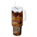 30 oz Insulated Stainless Steel Tumbler Double Wall Stainless Steel Tumbler with 2-Way Drinking Beautiful Autumn Forest | 7R0M