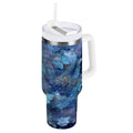 30 oz Insulated Stainless Steel Tumbler Double Wall Stainless Steel Tumbler with 2-Way Drinking Butterflies Books and Flowers | HPBE