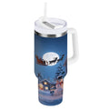 30 oz Insulated Stainless Steel Tumbler Double Wall Stainless Steel Tumbler with 2-Way Drinking Christmas Night Scene | UF7K
