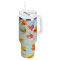 30 oz Insulated Stainless Steel Tumbler Double Wall Stainless Steel Tumbler with 2-Way Drinking Colorful Autumn Maple Leaves | E9N7