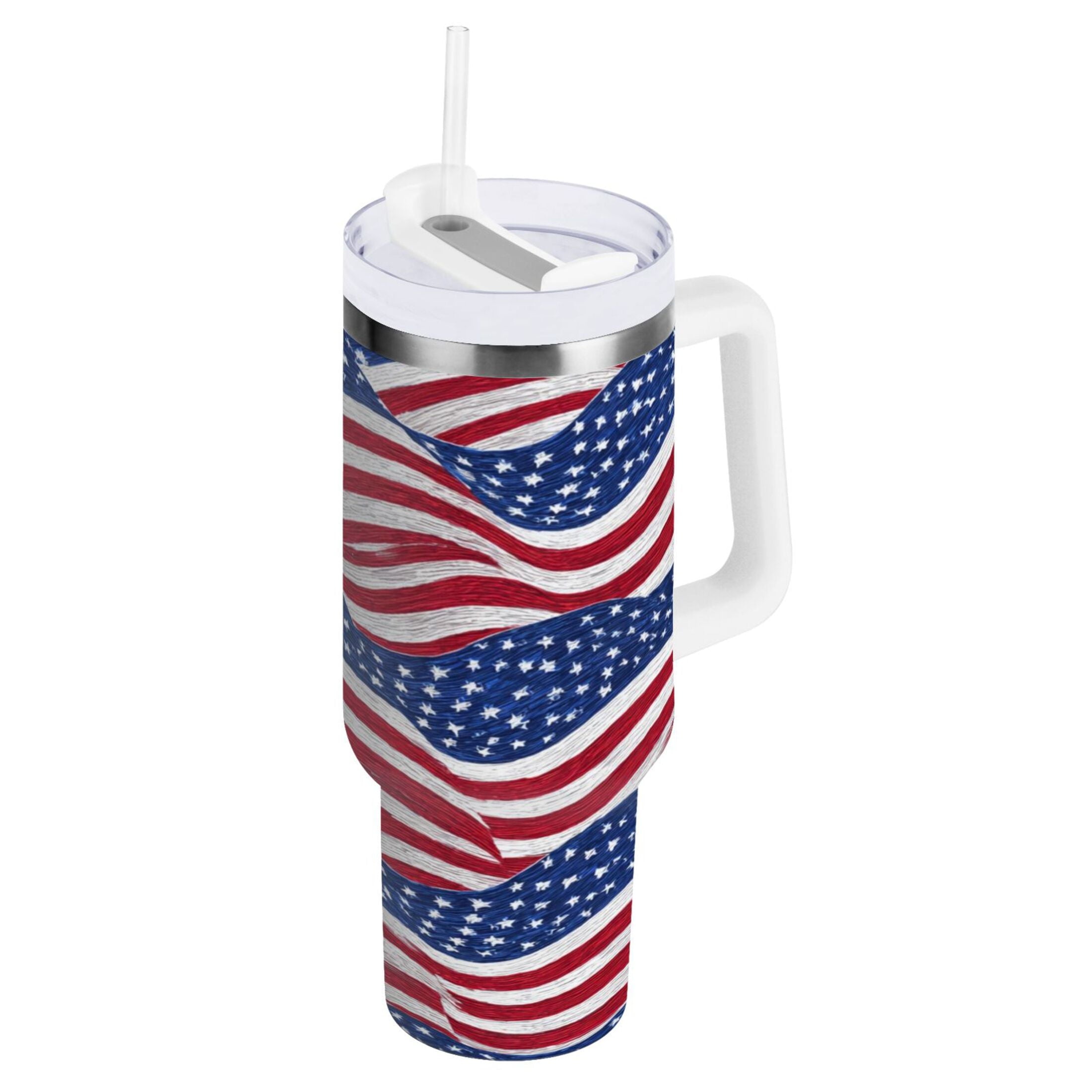 30 oz Insulated Stainless Steel Tumbler Double Wall Stainless Steel Tumbler with 2-Way Drinking Flags Wave Pattern | 98GV