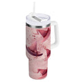 30 oz Insulated Stainless Steel Tumbler Double Wall Stainless Steel Tumbler with 2-Way Drinking Hats with Delicate Bows | R679