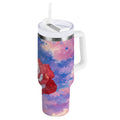30 oz Insulated Stainless Steel Tumbler Double Wall Stainless Steel Tumbler with 2-Way Drinking Rose with Flag Pattern | B8EC