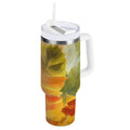 30 oz Insulated Stainless Steel Tumbler Double Wall Stainless Steel Tumbler with 2-Way Drinking Various Shades Autumn Leaves | T9V6