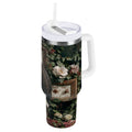 30 oz Insulated Stainless Steel Tumbler Double Wall Stainless Steel Tumbler with 2-Way Drinking Wreath and Bald Eagle | Q12A