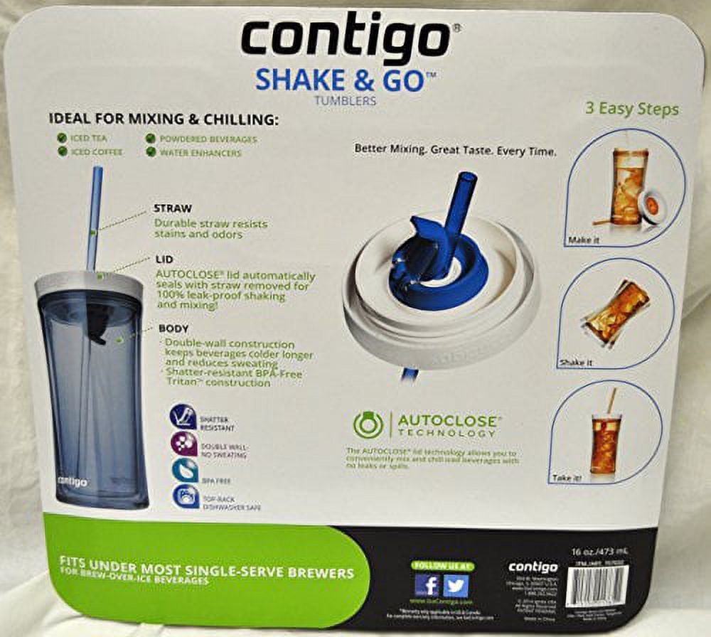 Contigo Shake &amp; Go Plastic Tumblers - Set of 3 (Lavender Orange &amp; Clear) | JKPW