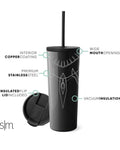 Simple Modern Insulated Black Panther 24oz  Tumbler W/Flip Lid and Straw Lid | UNFY