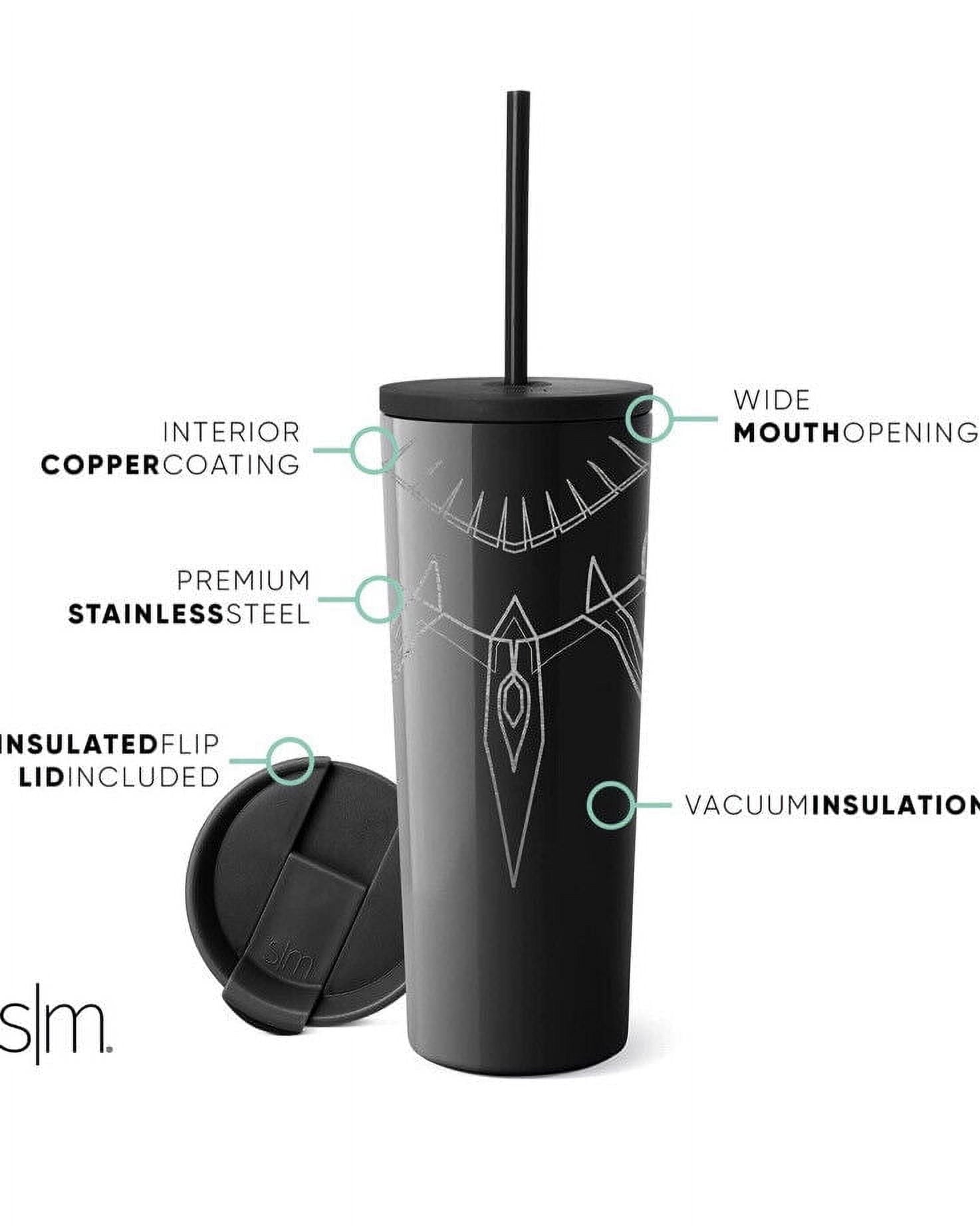 Simple Modern Insulated Black Panther 24oz  Tumbler W/Flip Lid and Straw Lid | UNFY