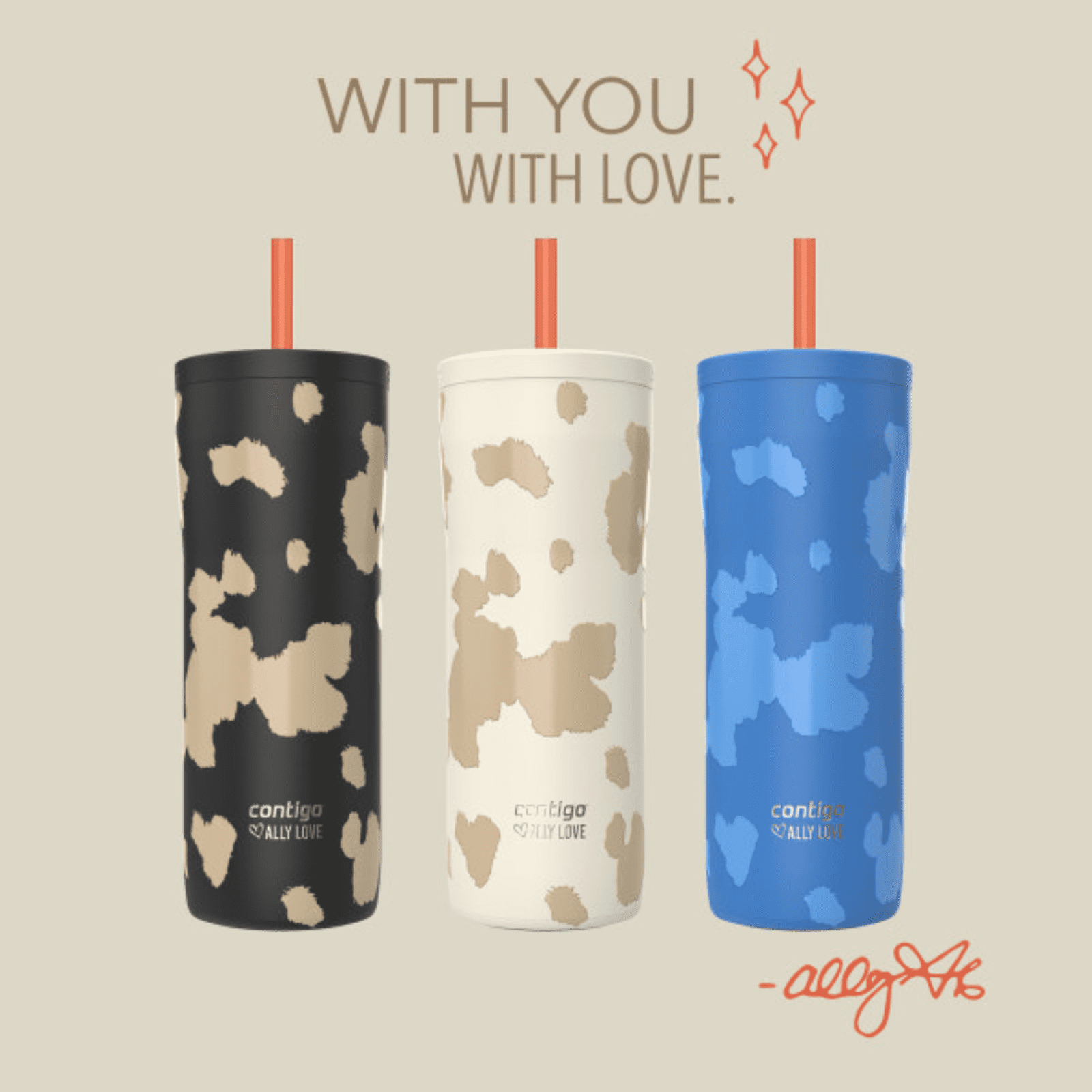 Contigo x Ally Love Streeterville 2.0 Stainless Steel Tumbler with Straw, 24 oz, Stellar Jay | 13E8