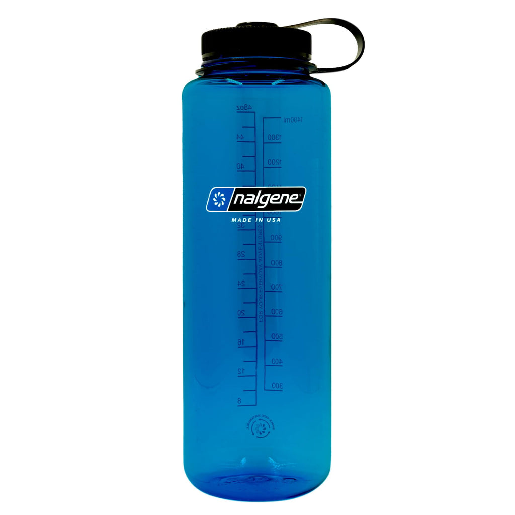 Nalgene Sustain Tritan BPA-Free Water Bottle Made with Material Derived from 50% Plastic Waste (using ISCC certified mass balance), 48 OZ, Wide Mouth, Blue | KSM6