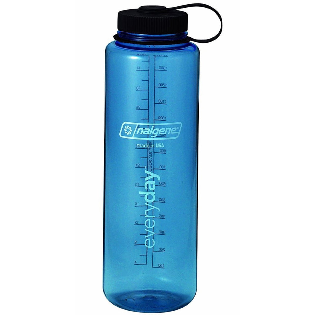 Nalgene Sustain Tritan BPA-Free Water Bottle Made with Material Derived from 50% Plastic Waste (using ISCC certified mass balance), 48 OZ, Wide Mouth, Blue | KSM6