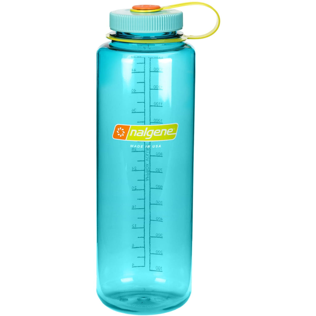Nalgene Sustain Tritan BPA-Free Water Bottle Made with Material Derived from 50% Plastic Waste (using ISCC certified mass balance), 48 OZ, Wide Mouth, Blue | KSM6