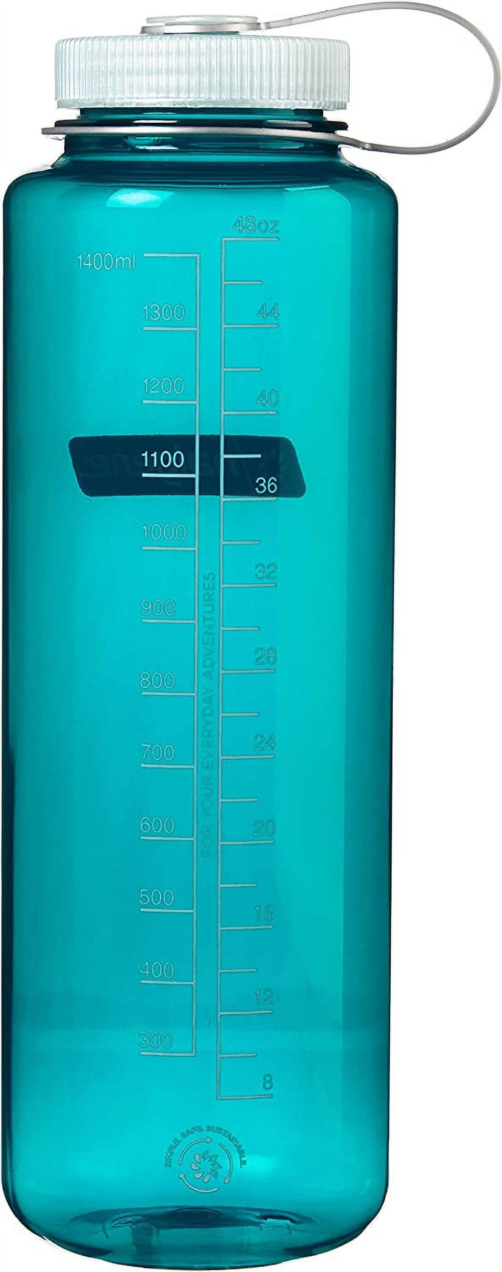Nalgene Sustain Tritan BPA-Free Water Bottle Made with Material Derived from 50% Plastic Waste (using ISCC certified mass balance), 48 OZ, Wide Mouth, Blue | KSM6