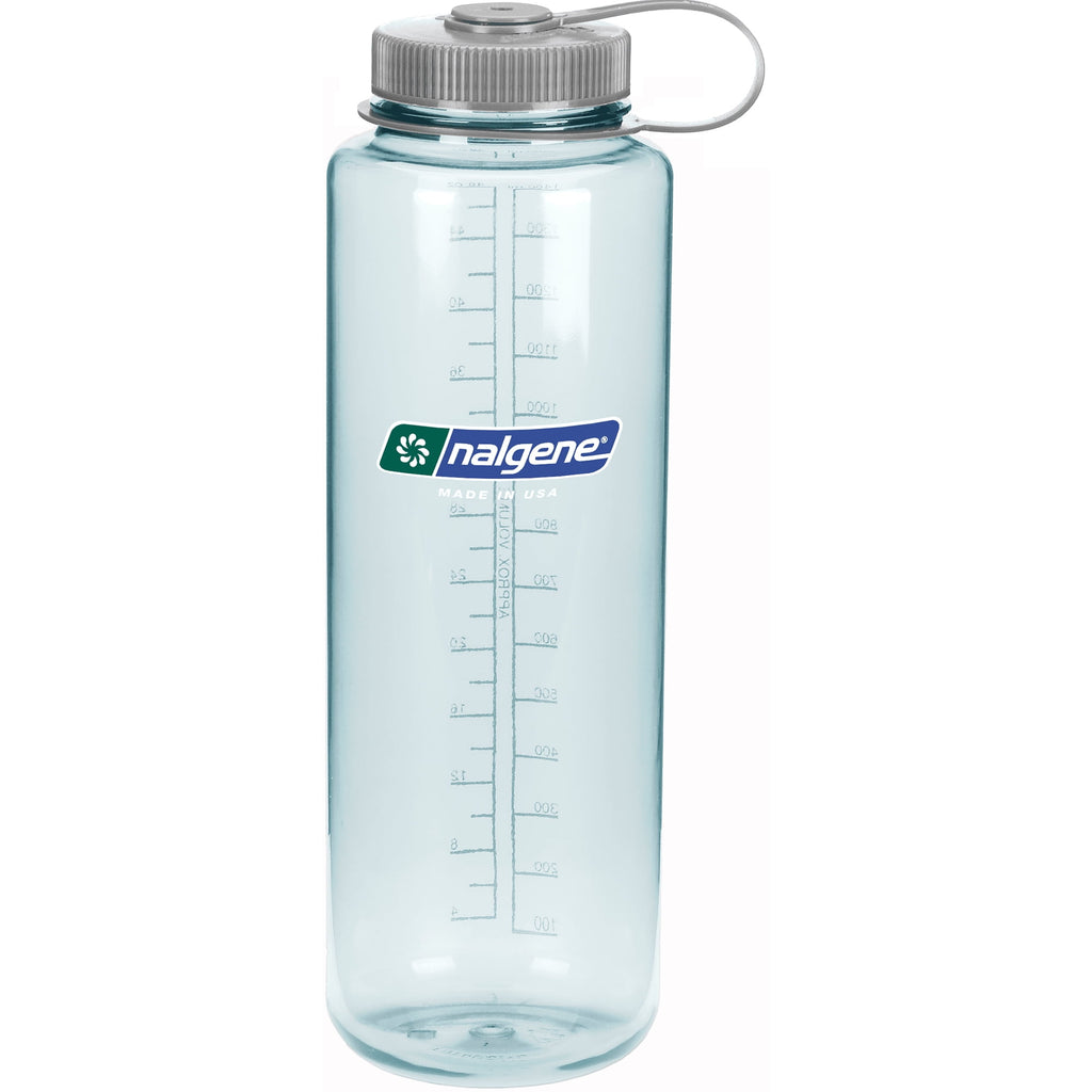 Nalgene Sustain Tritan BPA-Free Water Bottle Made with Material Derived from 50% Plastic Waste (using ISCC certified mass balance), 48 OZ, Wide Mouth, Blue | KSM6