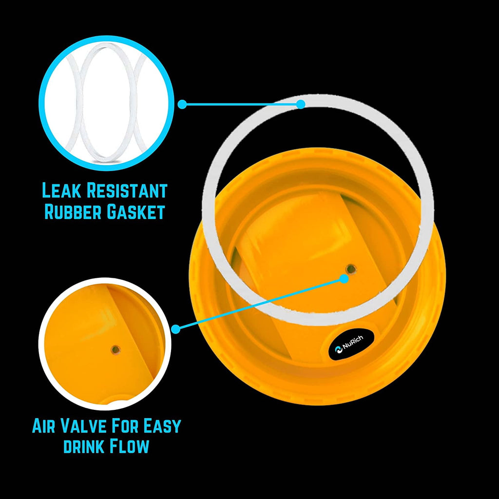NuRich Hydro Wide Mouth Flip and Sip Replacement Coffee Lid or Cap Accessories Compatible with Hydroflask, Nalgene, and Many More Top Water Bottle Brands Sizes 12 16 18 20 32 40 64 Ounce | XANZ